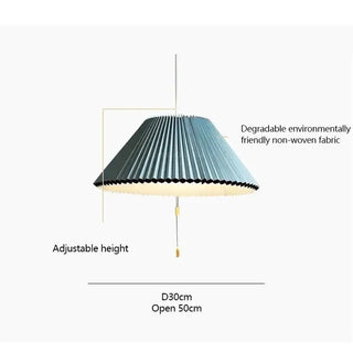 Pleated Fabric Pendant Umbrella Hanging Light-Pendant Lights