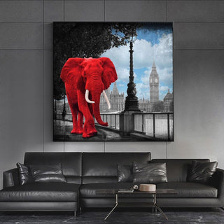 Pop Art Animal Canvas Painting - Elephant and Rhino Wall Art-Wall Posters