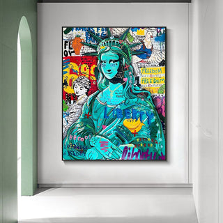 Pop Graffiti Art Statue Of Liberty Canvas Wall Art-Wall Posters