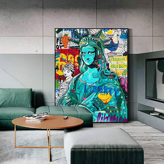 Pop Graffiti Art Statue Of Liberty Canvas Wall Art-Wall Posters