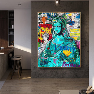 Pop Graffiti Art Statue Of Liberty Canvas Wall Art-Wall Posters