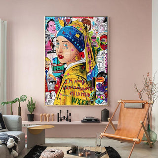 Pop Poster Girl With The Pearl Canvas Wall Art-Wall Posters