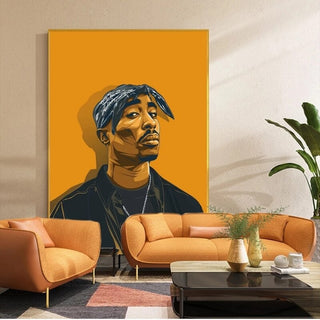 Portrait of TuPac Canvas Wall Art-TuPac Wall Art