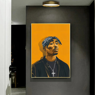 Portrait of TuPac Canvas Wall Art-TuPac Wall Art
