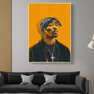 Portrait of TuPac Canvas Wall Art-TuPac Wall Art