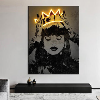 Princess Crown Neon Canvas Wall Art-LED Wall Art