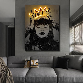Princess Crown Neon Canvas Wall Art-LED Wall Art