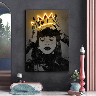 Princess Crown Neon Canvas Wall Art-LED Wall Art