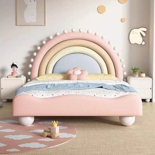 Bed bases and frames Princess Rainbow Bed 2 people bedroom furniture children comfortable 180x200 cm home furniture with storage-