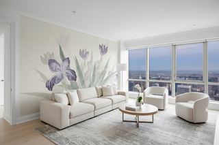 Purple Tropical Flowers Wallpaper Mural