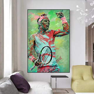 Rafael Nadal Tennis Canvas Wall Art - Sports Legend Decor-Tennis Wall Art