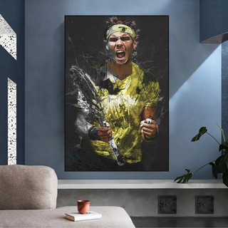 Rafael Nadal Tennis Legend Canvas Wall Art - Famous Sports Decor-Tennis Wall Art