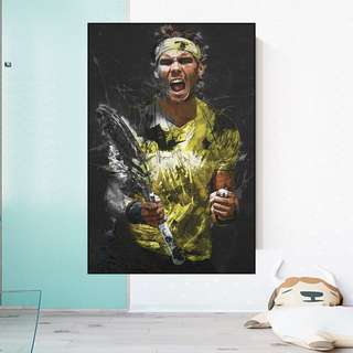 Rafael Nadal Tennis Legend Canvas Wall Art - Famous Sports Decor-Tennis Wall Art