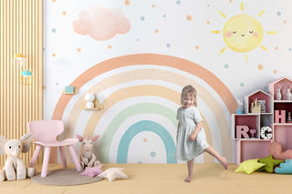 Rainbow Kingdom Kids Room Wallpaper Mural-Kids Room Wallpaper