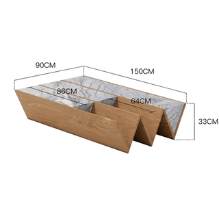 Rectanglular Wood Angel Coffee Table-Coffee Table