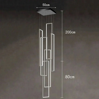 Rectangular Pendants Staircase Chandelier Lighting-Staircase Chandeliers