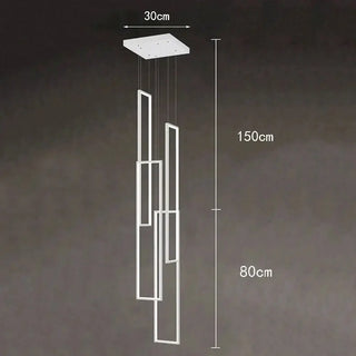 Rectangular Pendants Staircase Chandelier Lighting-Staircase Chandeliers