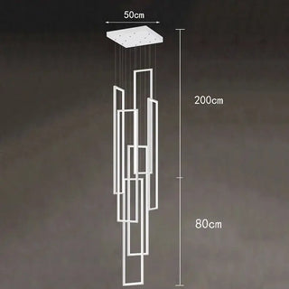 Rectangular Pendants Staircase Chandelier Lighting-Staircase Chandeliers