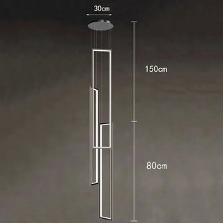 Rectangular Pendants Staircase Chandelier Lighting-Staircase Chandeliers