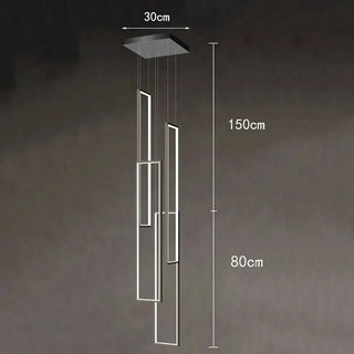 Rectangular Pendants Staircase Chandelier Lighting-Staircase Chandeliers