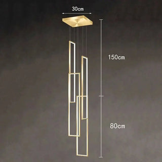 Rectangular Pendants Staircase Chandelier Lighting-Staircase Chandeliers