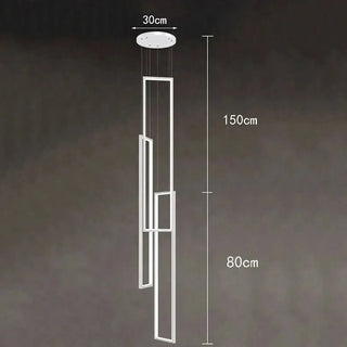 Rectangular Pendants Staircase Chandelier Lighting-Staircase Chandeliers