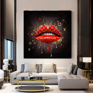 Red Lips Canvas Wall Art - Vibrant Home Decor for a Bold Statement-Wall Posters