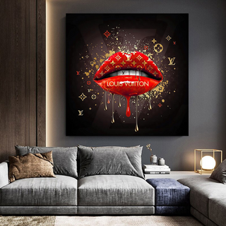 Red Lips Canvas Wall Art - Vibrant Home Decor for a Bold Statement-Wall Posters
