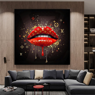 Red Lips Canvas Wall Art - Vibrant Home Decor for a Bold Statement-Wall Posters
