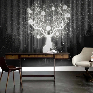 Reindeer Magic Wallpaper: Blend of Festive Charm-Flower & Leaf Wallpaper