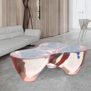 Resin Figurine Glass Coffee Table-Coffee Table