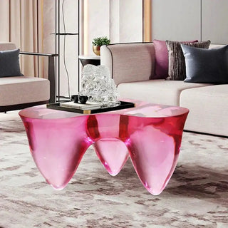 Resin Figurine Glass Coffee Table-Coffee Table