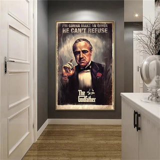 Retro Godfather Movie Poster - Canvas Print for Living Room Decor-GodFather Art