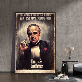 Retro Godfather Movie Poster - Canvas Print for Living Room Decor-GodFather Art