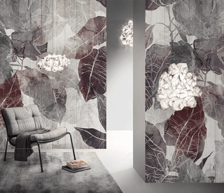 Retro Leaves Theme: Romantic Wallpaper Murals-Flower & Leaf Wallpaper