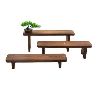 Retro Solid Oak Wood Shoe Long Bench-Benches