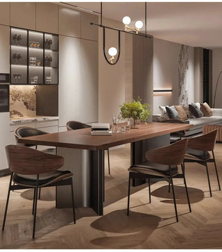 Retro Solid Wood Antique Walnut Dining Table Set – Timeless Craftsmanship-Dining Tables