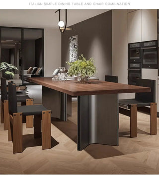 Retro Solid Wood Antique Walnut Dining Table Set – Timeless Craftsmanship-Dining Tables