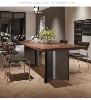 Retro Solid Wood Antique Walnut Dining Table Set – Timeless Craftsmanship-Dining Tables