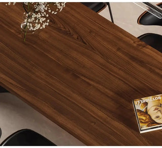 Retro Solid Wood Antique Walnut Dining Table Set – Timeless Craftsmanship-Dining Tables