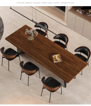 Retro Solid Wood Antique Walnut Dining Table Set – Timeless Craftsmanship-Dining Tables