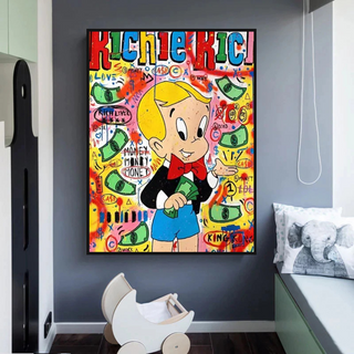 Richie Rich Money Boy Canvas Wall Art-Wall Posters