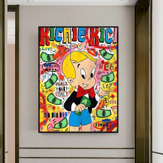 Richie Rich Money Boy Canvas Wall Art-Wall Posters