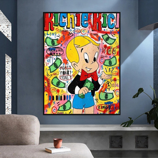 Richie Rich Money Boy Canvas Wall Art-Wall Posters