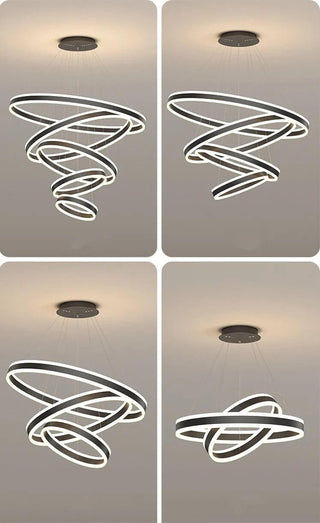 Rings LED Staircase Chandelier: Unparalleled Elegance-Staircase Chandeliers