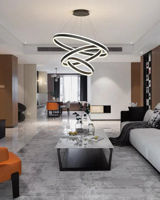 Rings LED Staircase Chandelier: Unparalleled Elegance-Staircase Chandeliers