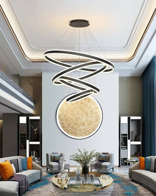 Rings LED Staircase Chandelier: Unparalleled Elegance-Staircase Chandeliers