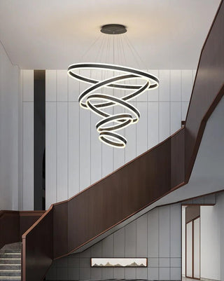 Rings LED Staircase Chandelier: Unparalleled Elegance-Staircase Chandeliers