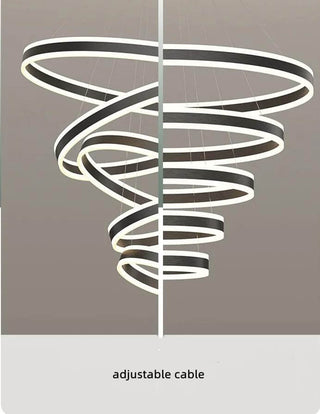 Rings LED Staircase Chandelier: Unparalleled Elegance-Staircase Chandeliers