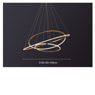 Rings Staircase Chandelier – Modern Spiral Pendant Light for High Ceilings-Staircase Chandeliers